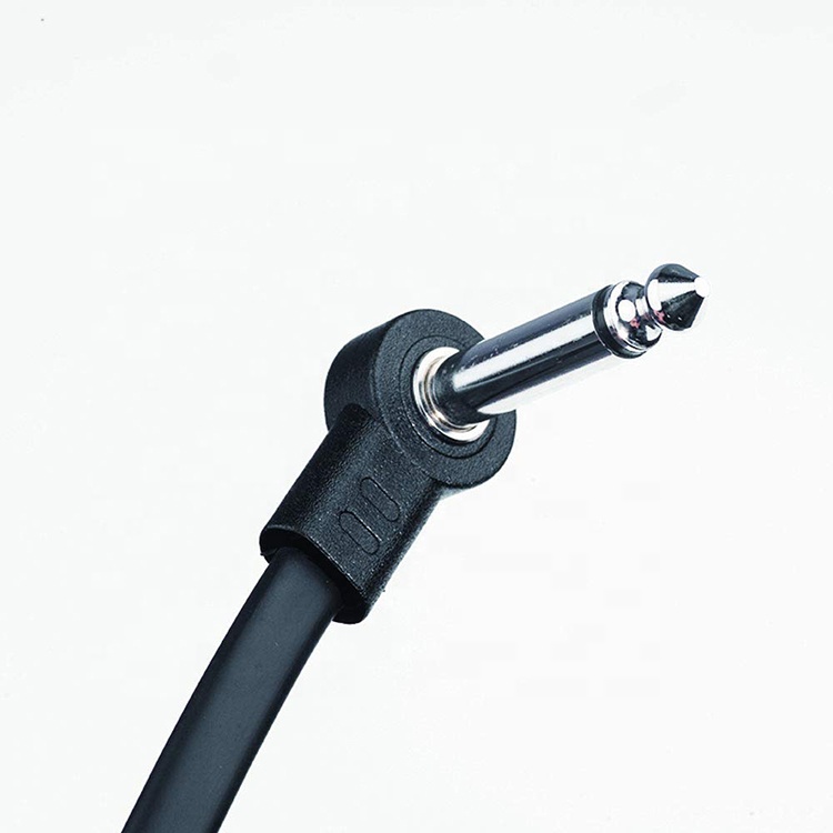 Custom Short 90 Degree Angle 1/4 inch TS Jack Electric Instrument Guitar Patch Cable