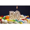 Buy cheap Glitter Happy Anniversary Cake Candles Gold Colors Edge With Original Holder from wholesalers