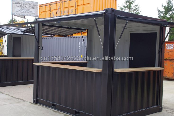 Aluminum Alloy Windows Mini Pop-up Shop Container Coffee Shop Bar Fast-food Restaurant Convenience Store Kiosk Booth 10ft