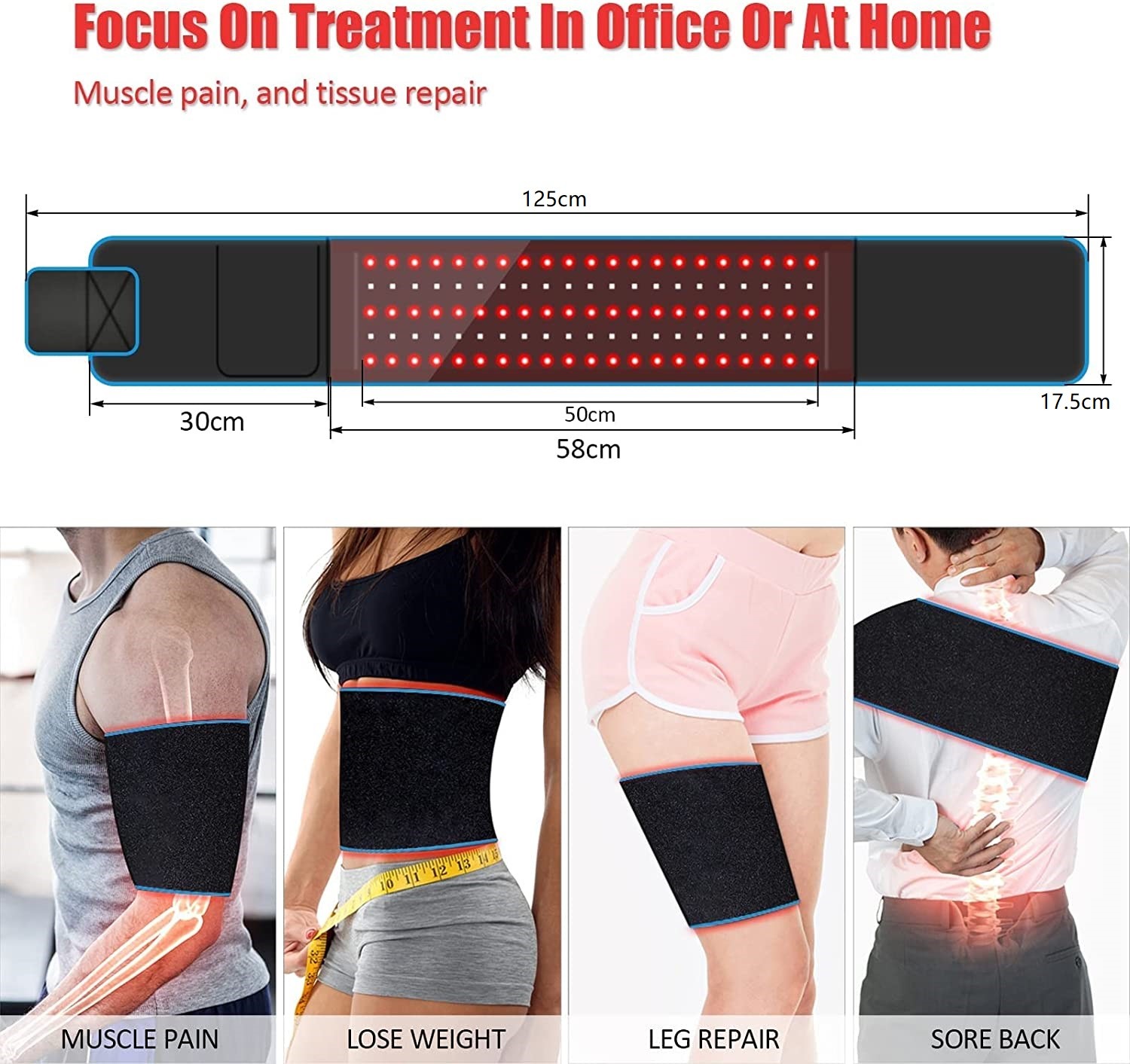 Pain Relief Infrared 660nm 850nm LED Red Light Slimming Belt