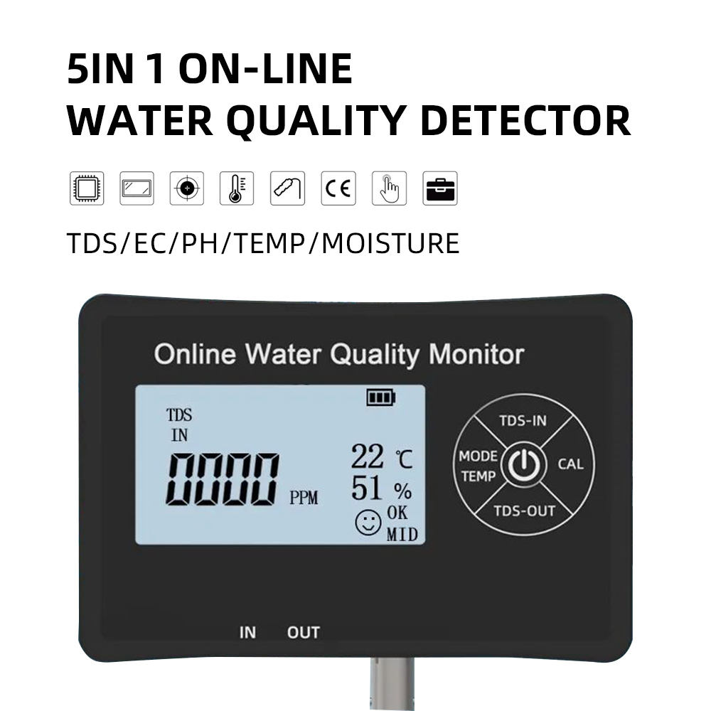 TDS/EC Range 0-9999 ppm/us/cm Multi-parameter Water Tester for Aquarium Monitoring