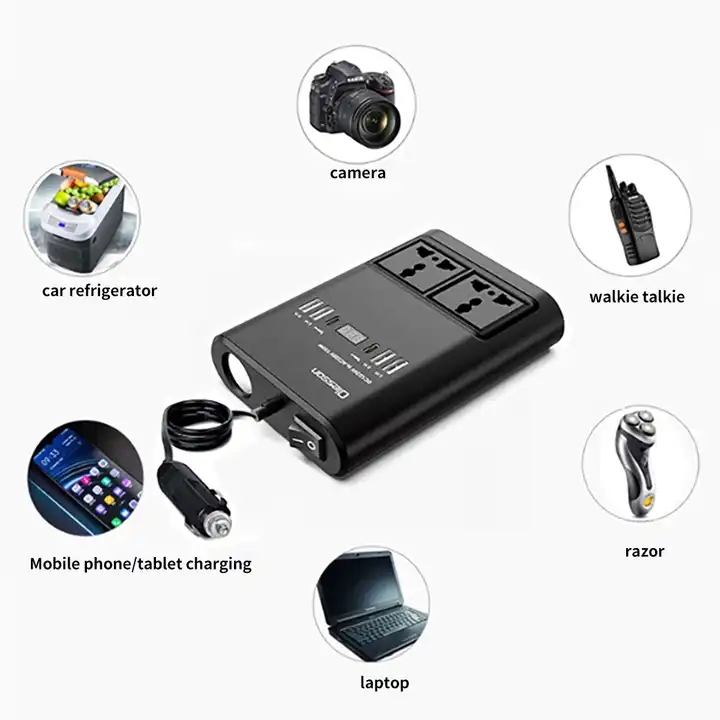 Dc 12V 24V To Ac 220V 150W Car Power Inverter Electric Car Accessories Interior Accessories For Cars