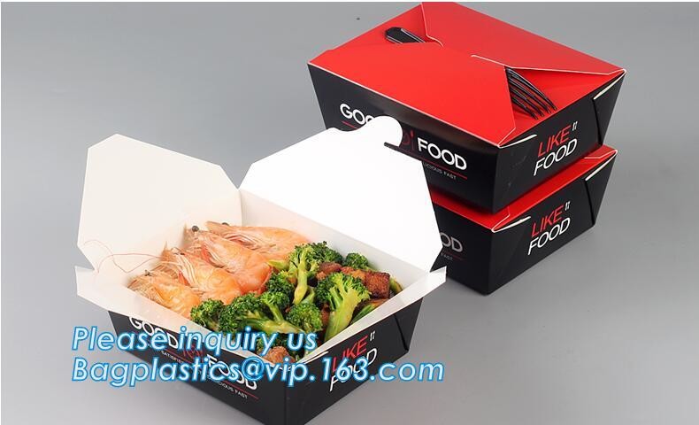 Cheap Cardboard foldable kraft paper lunch box with window,Lunch noodle fast food kraft paper box by customized logo pri
