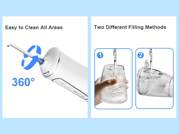 Oral Care Dual Water Dental Floss Picks Smart Sonic Rechargeable Vibration Floss Portable Teeth Cleaner Electric Dental Flosser