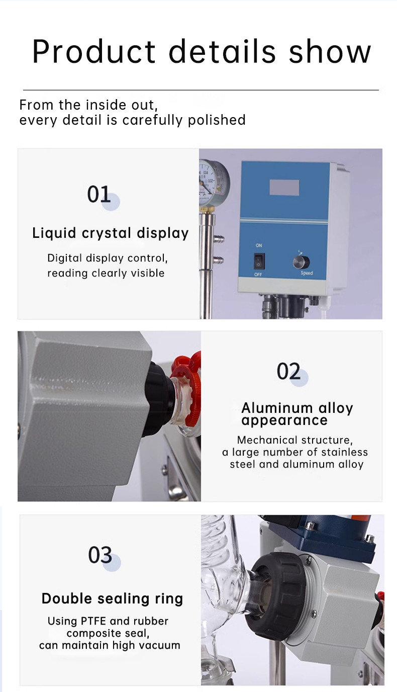 Lab 1L 2L 5LSmall Scale Rotary Thermal Vacuum Flash Evaporator Alcohol Distiller