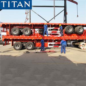 China TITAN 20/40ft bogie suspension commercial flatbed trailer manufacturers on sale