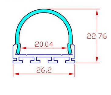 Waterproof LED aluminum profiles LED extrusion A2623 for LED Strips 2m length