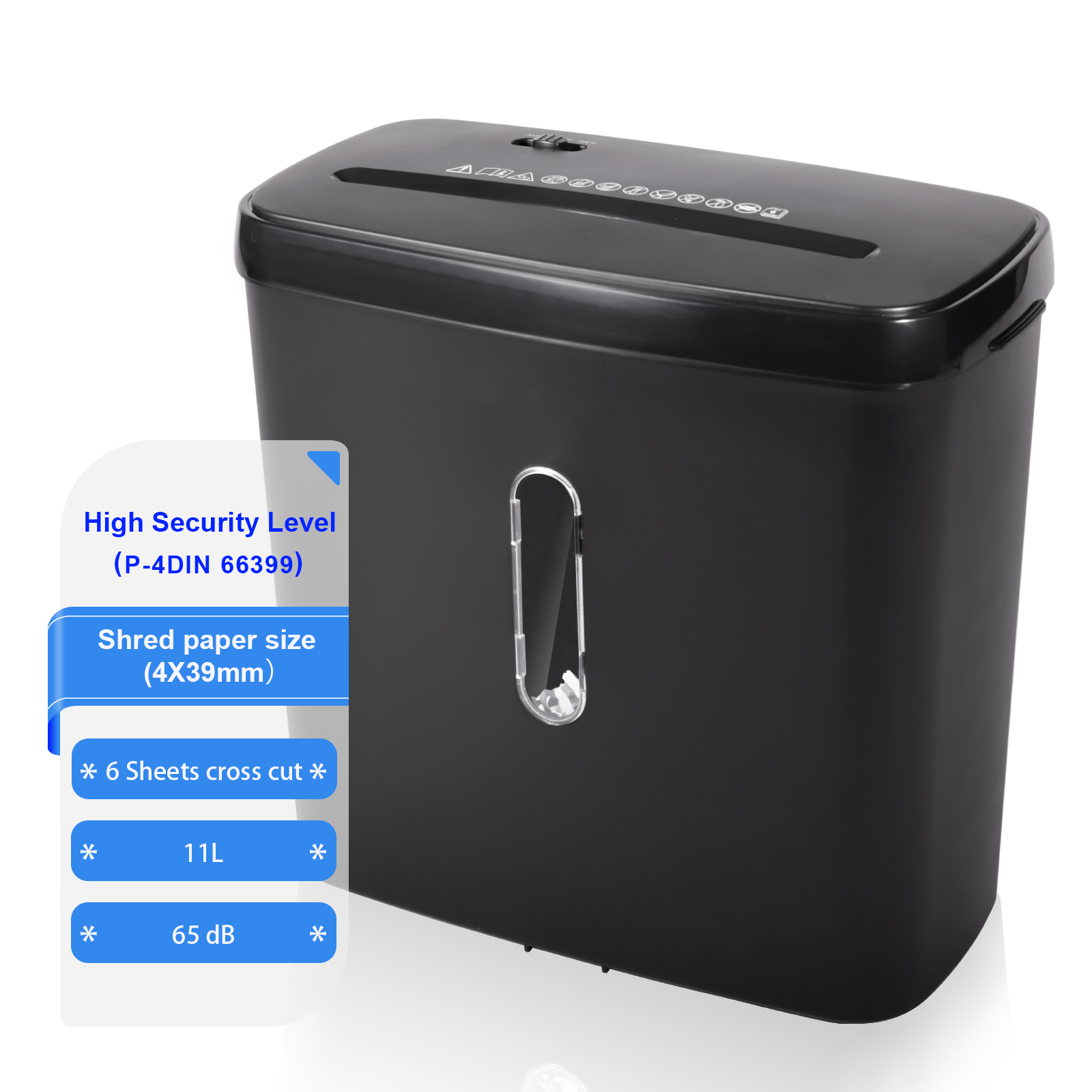 Cross cut paper shredder for home office with 11L waste basket bin c502p