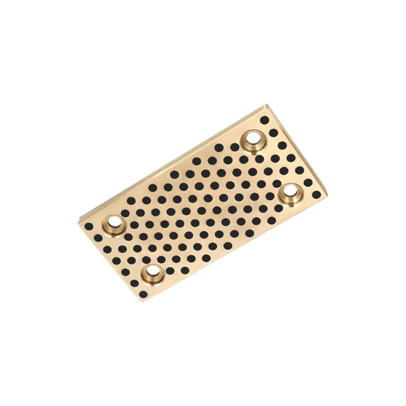 Bearings Slide Plate Continuous Casting Oil Free Slide Plates For Heavy Duty Machinery CuAl10Fe5Ni5 Bronze Bearing Plate with Integrated Graphite Inset for Reduced Friction