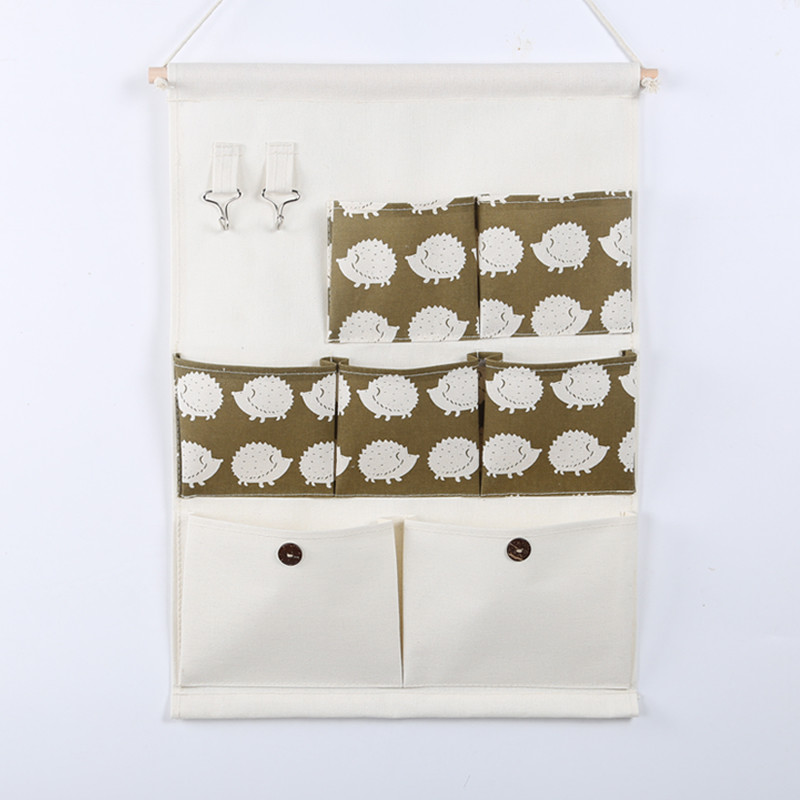 Puting hanging storage bag pockets organizer door wall chest holder customized green red dot