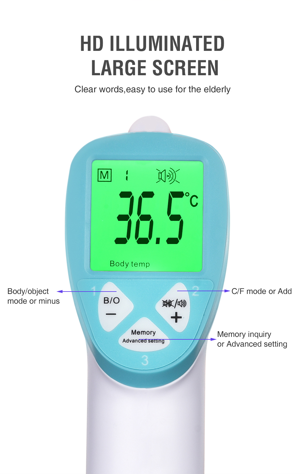 Virus Prevention Infrared Body Thermometer , Certified Infrared Thermometer