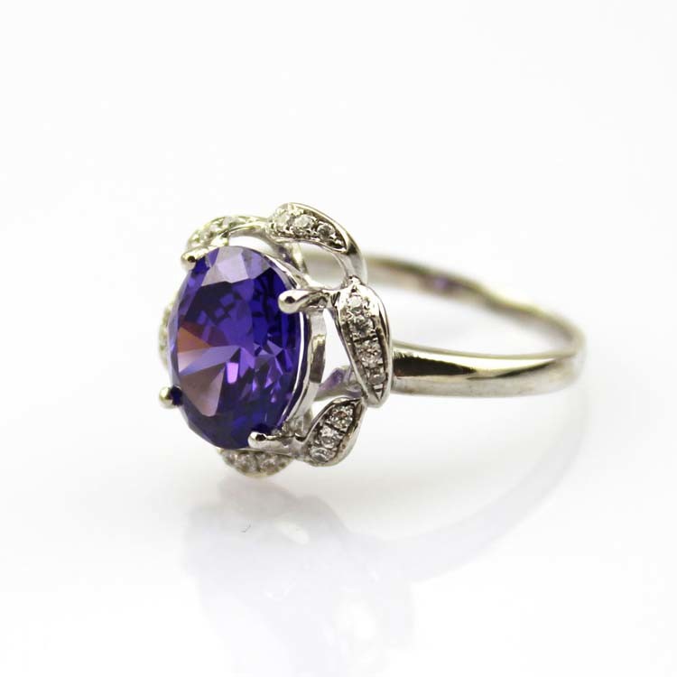 Women Jewelry Pink Cubic Zirconia 925 Silver Ring (R232)