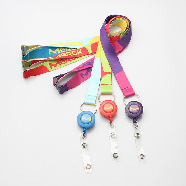 Retractable id badge holder lanyards Corporate gifts and promotion Retractable Printed Key Flexible badge lanyard