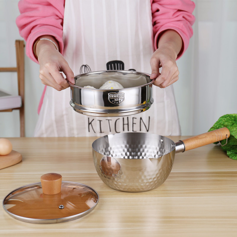 Multi Cooking Steam Pot 2 Tiers Stainless Steel 304 Long Service Life