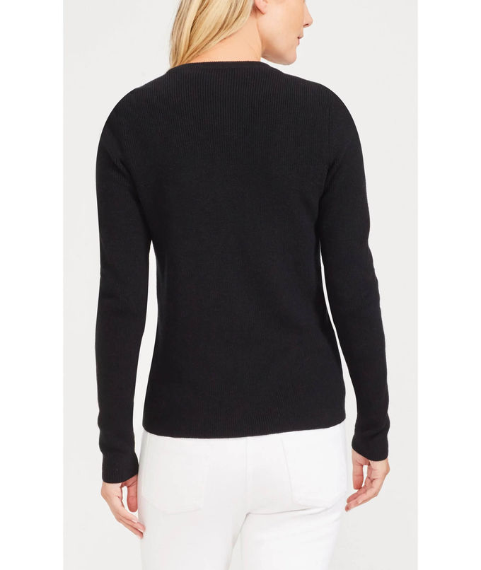 Knitted Ladies Cardigan Sweaters , Faux Suede Front Black Cardigan Sweater