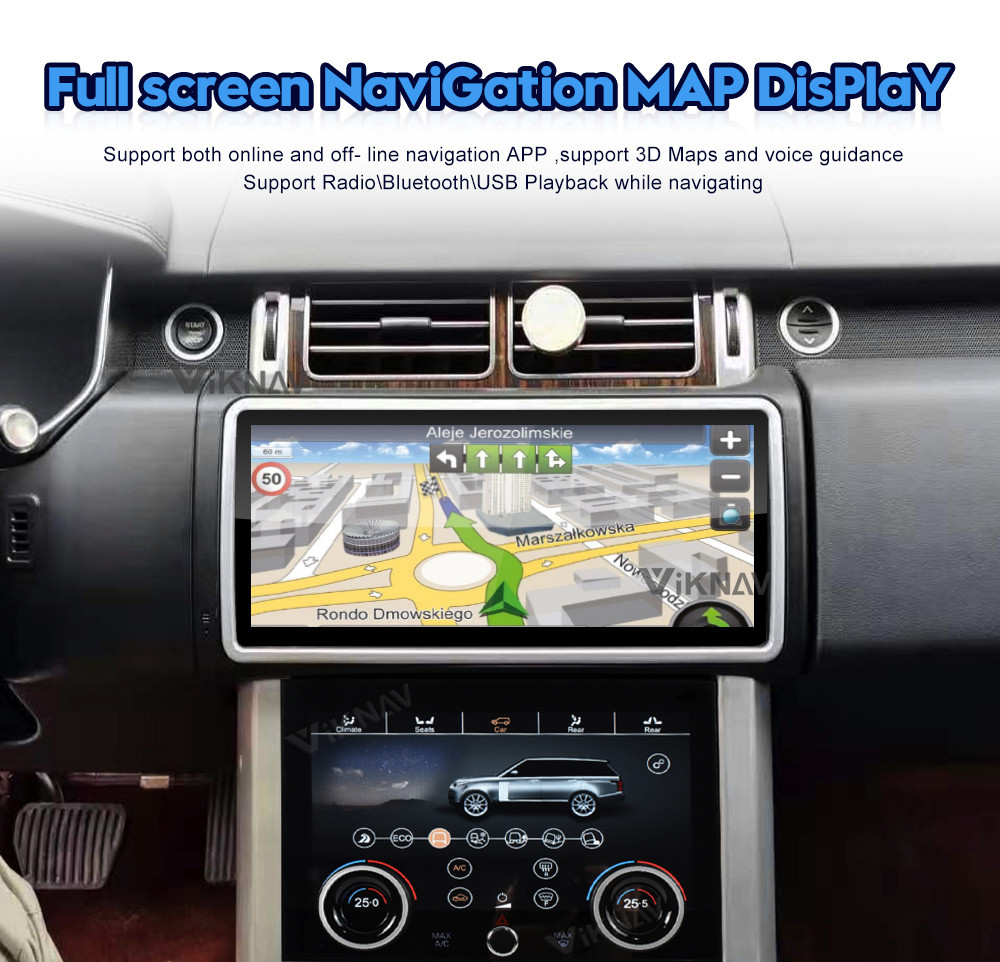 IPS 1920*720 Range Rover Car Stereo Android 9 Built In WiFi GPS