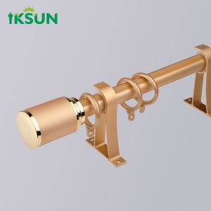 China Home Decorative Aluminium Roman Curtain Rod Double Round Pole Sliding Curtain Rod With Bracket on sale