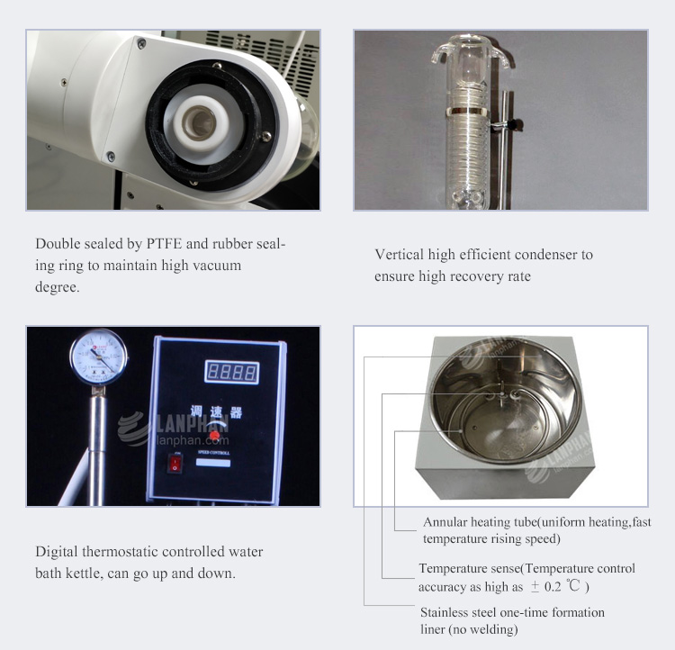 rotovap 2l mini alcohol distillator glass vertical tube evaporator
