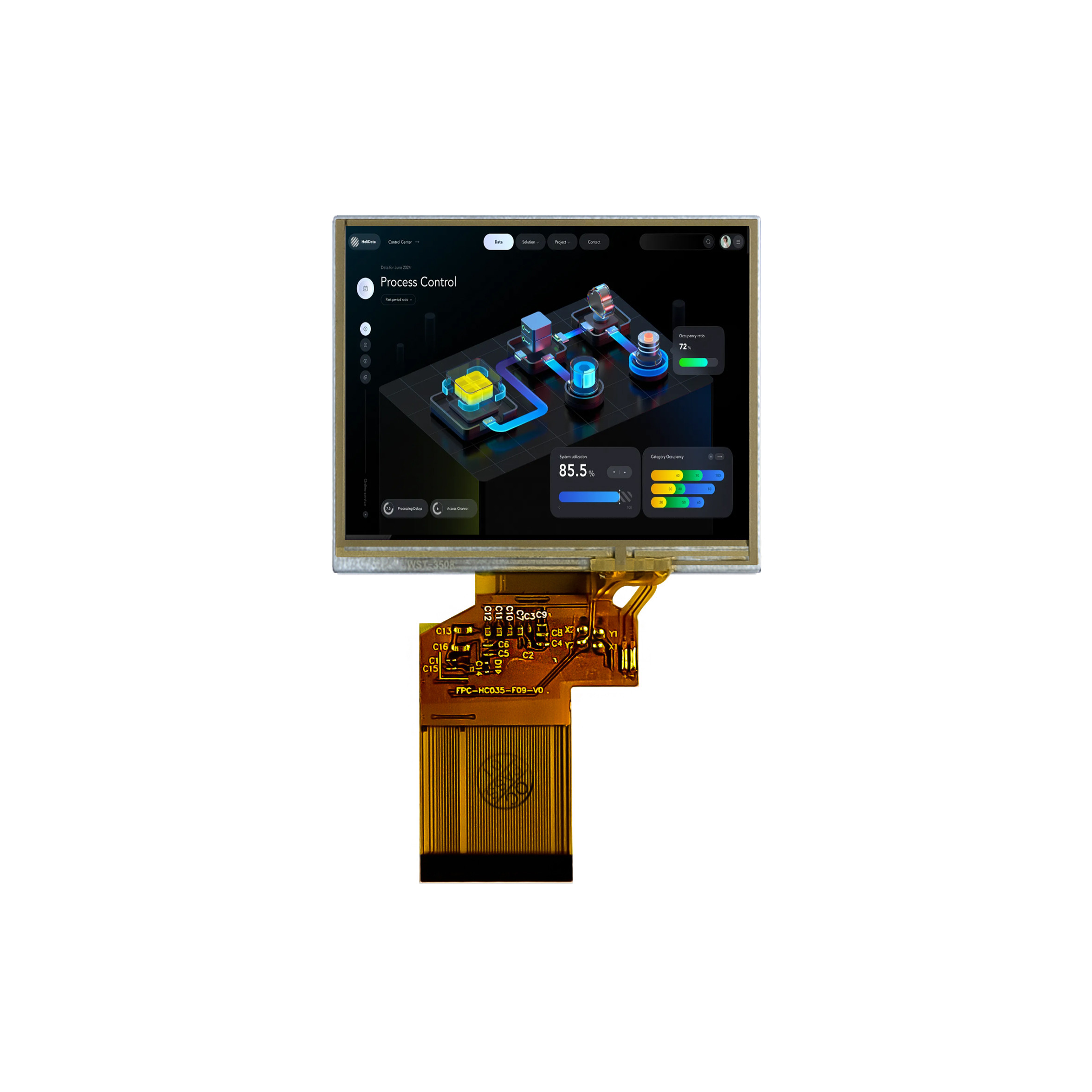  640*480 3.5 Inch TFT Resistive Touchscreen Display For Handheld Video Laryngoscope Manufactures