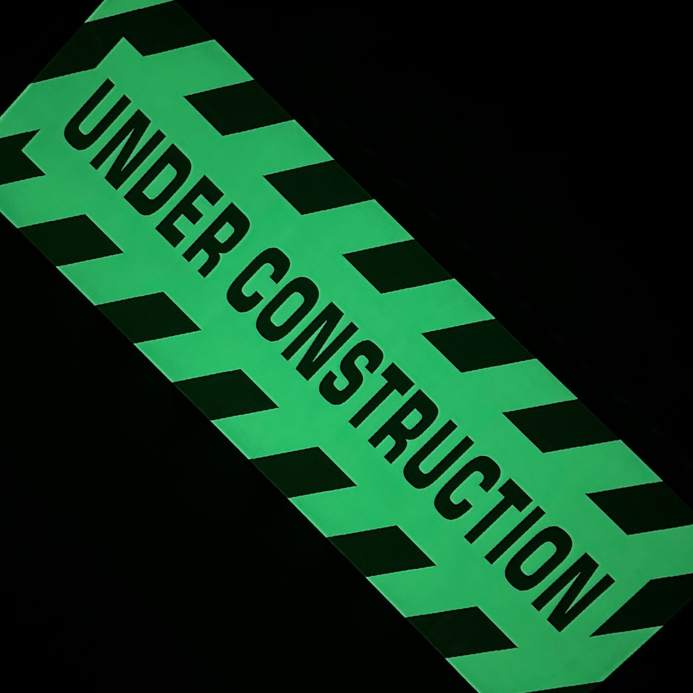 Photoluminescent Under Construction Signage Non-Toxic And Non-Flammable