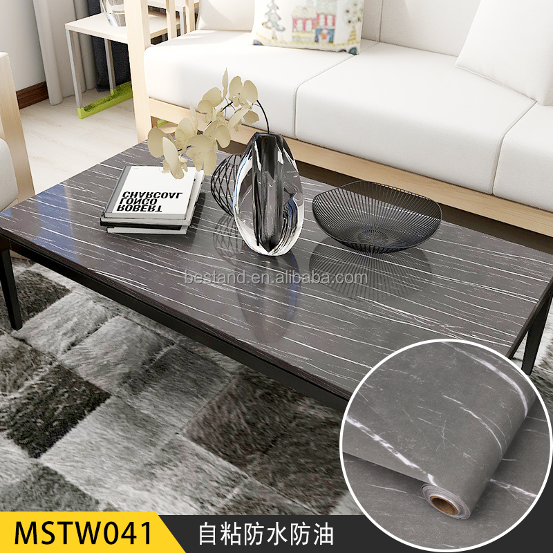 Apartment Cream Marble Effect Wallpaper Bedroom 60cm*10m Moisture Proof