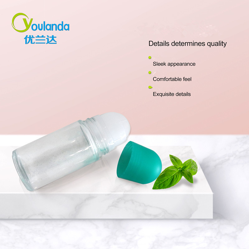 Glass 50ml Roll-on Bottle Transparent Roller Bottle for Deodorant and Cosmetic