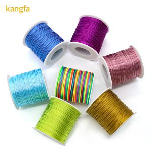 DIY Bracelet Making Findings Korean Waxed Cotton Cord with Silk Thread and Jade