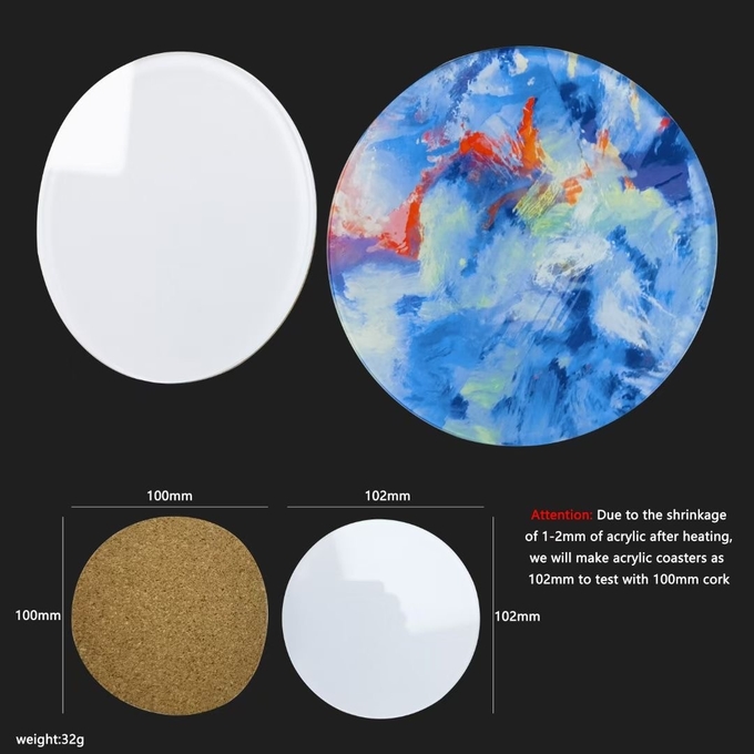 Custom Made Personalized Acrylic Coasters For Sublimation Printing