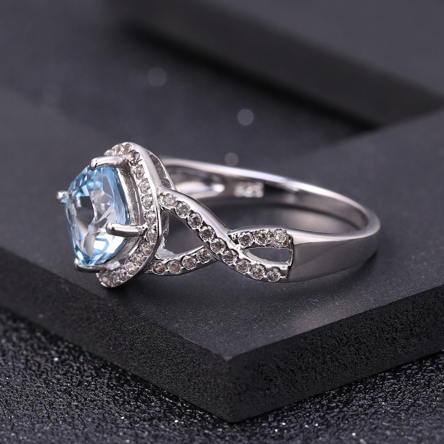 Cushion Lab Diamond Jewelry Lab Created Blue Diamond Engagement Rings