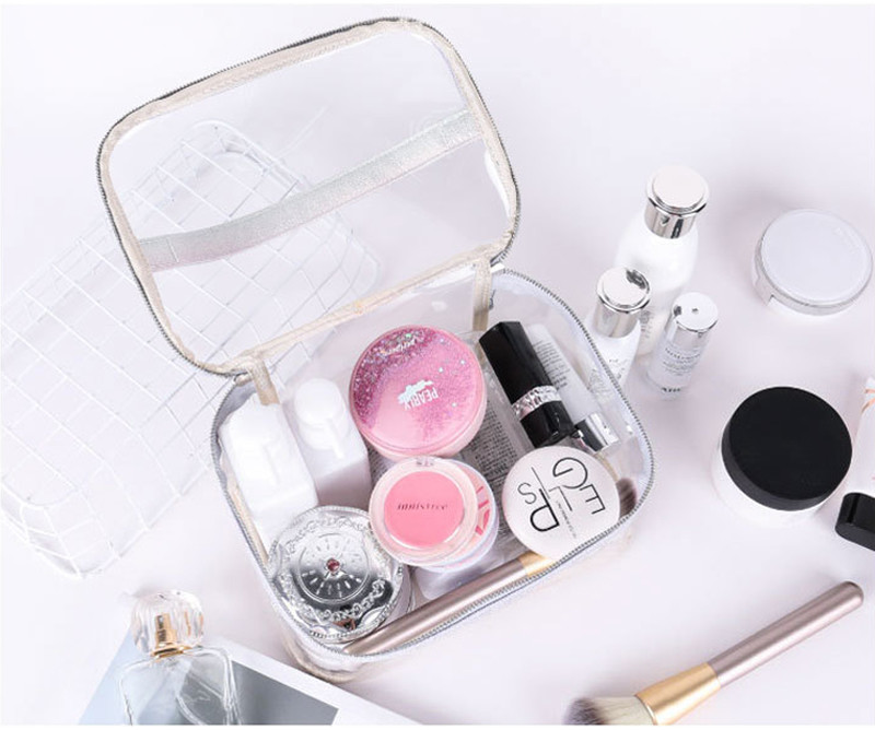 OEM Embroidery Logo Recycle Clear PVC Cosmetic Bag