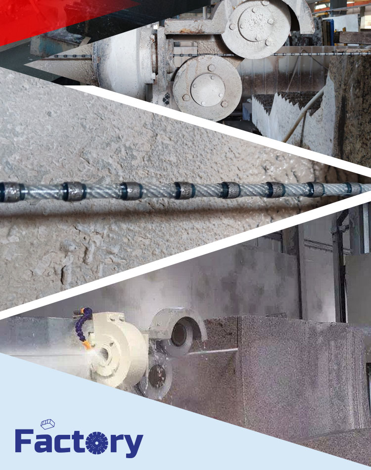 Marble Quarry Diamond Stone Profiling Tools Diamond Wire Saw for Granite Block Cutting