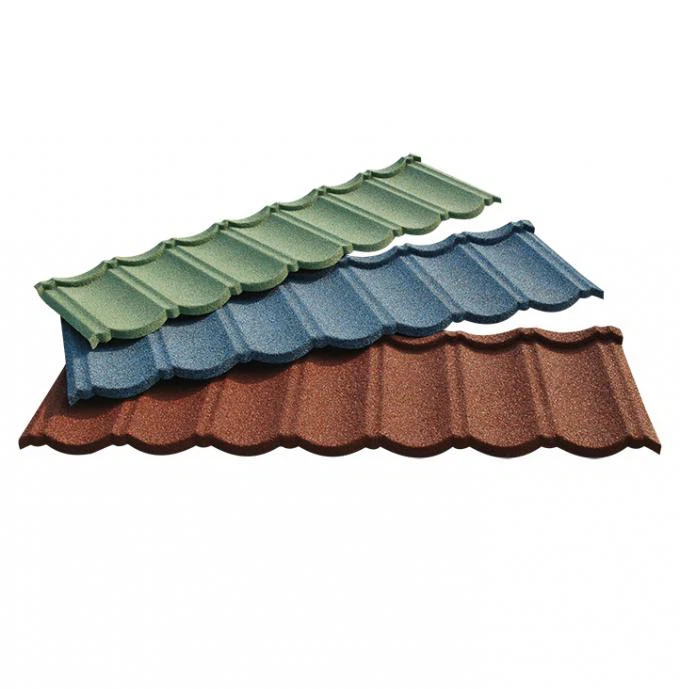 Villa Roof Bond Tile Stone Coated Metal Tile 0.40mm AZ70 Coffee Black 50 Years Warranty Wave Tiles