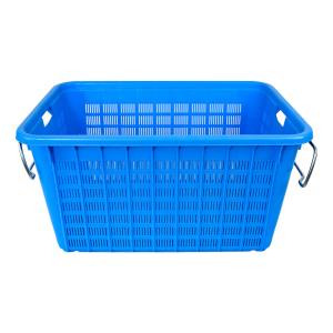  Supermarket Storage Container Agricultural PP Vented Mesh Crate Nestable Plastic Basket Manufactures