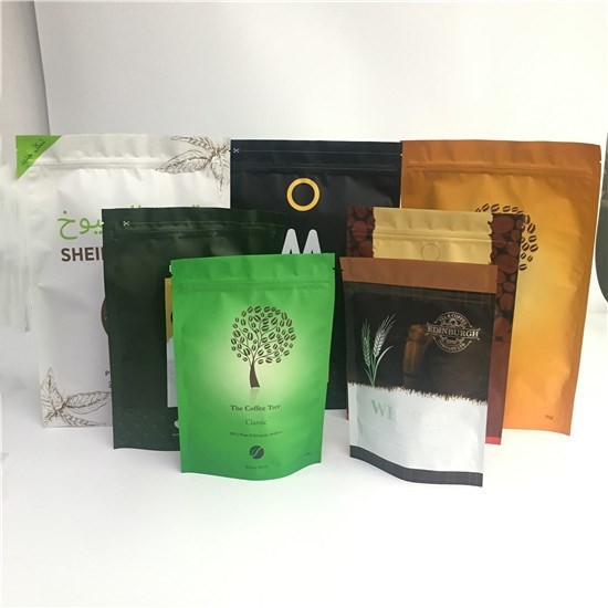 Aluminum Foil Tea Packaging Pouch Stand Up Bags Child Proof Customized Printed