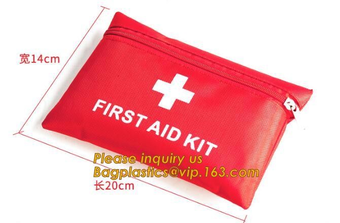 Red pu leather waterproof mini eva first aid kit case,first aid box plastic case carrying case,Medical Multi-functional