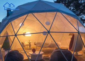  White Green Glamping Hotel Tent , Geodesic Dome Tents Waterproof Manufactures