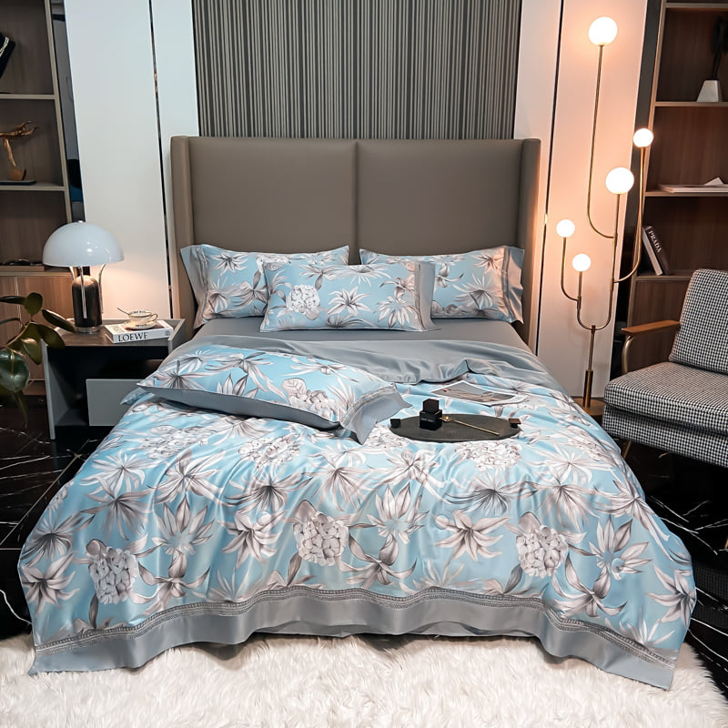 Bedroom Sheet Pillowcase Sets 100% Lyocell Digital Printed Bedding Sheet Set 2022