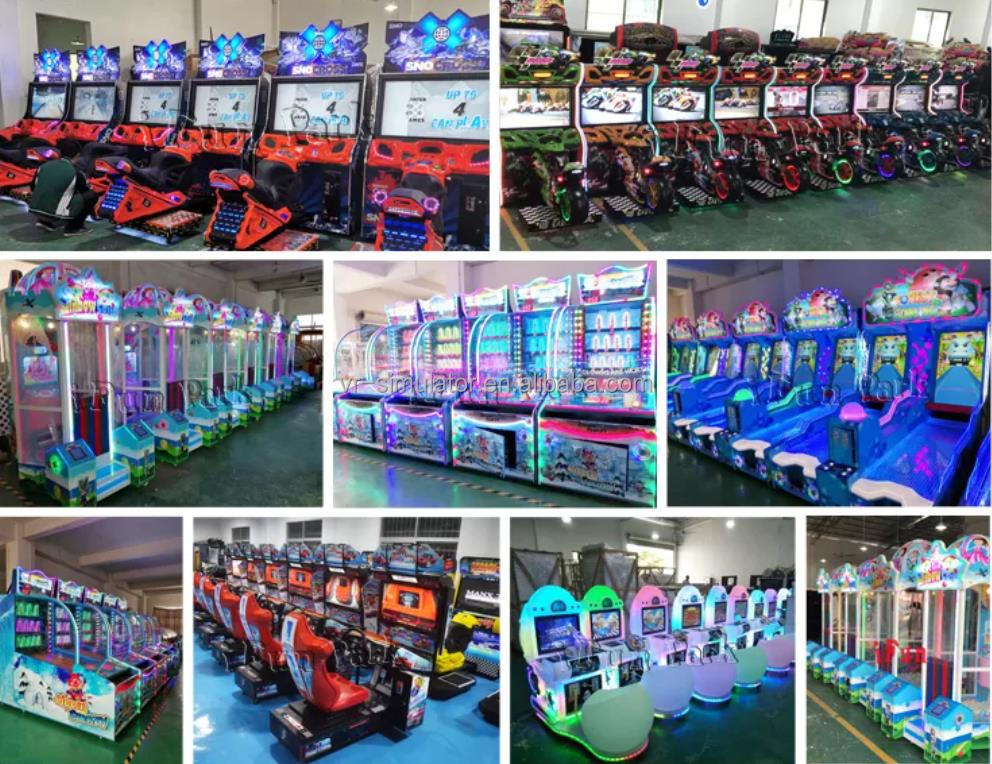 Kids Coin Pusher Motorcycle Arcade Games Dirt Bike Arcade Machine With US Plug