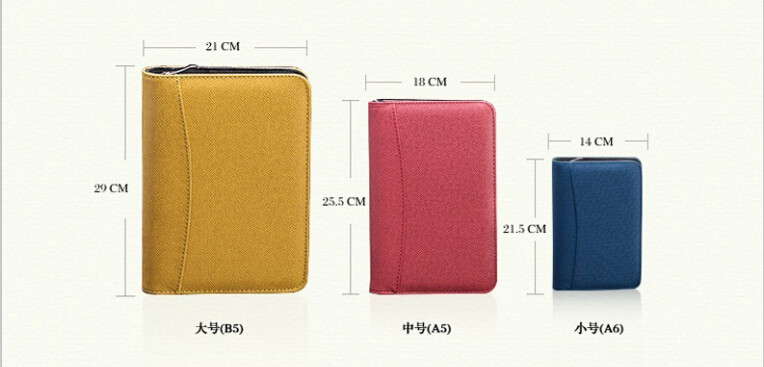 Pu Leather Manager folder notebook with zipper and Calculator