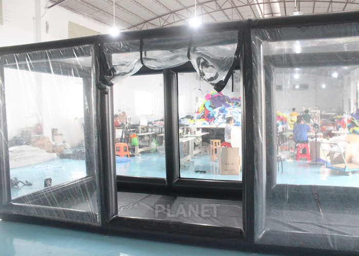 Black Frame PVC Tarpaulin Airtight Inflatable Showcase Tent
