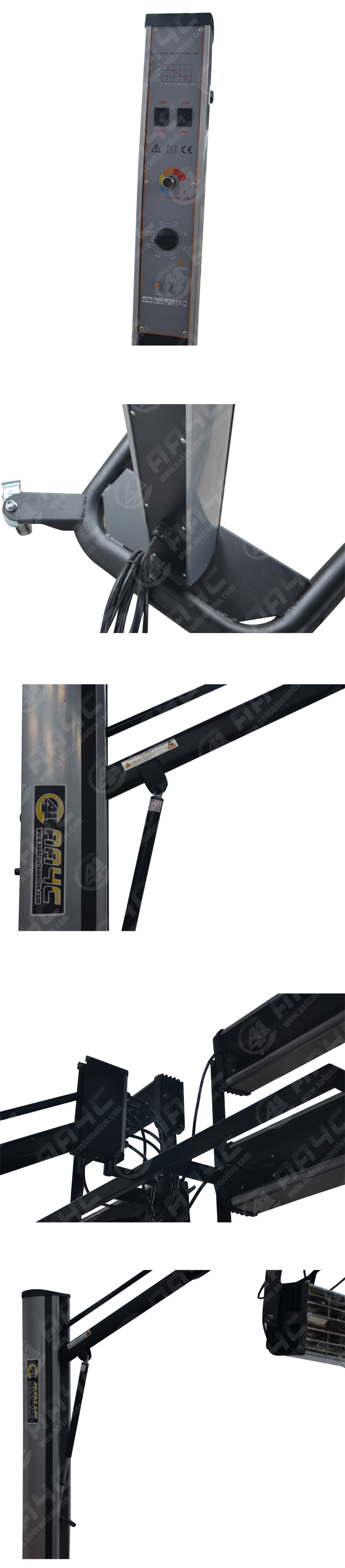 Portable 3 Heads Infrared Baking Lamp Auto Baking Light Paint Heater 800x1600mm