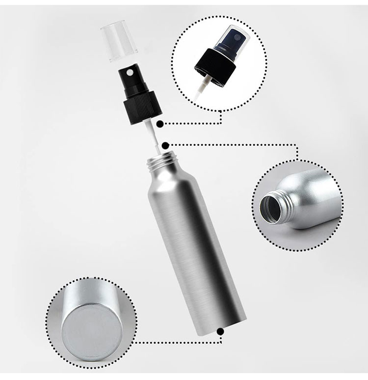Silver Aluminum Pump Spray Bottle 100ml 200ml 300ml 400ml 500ml