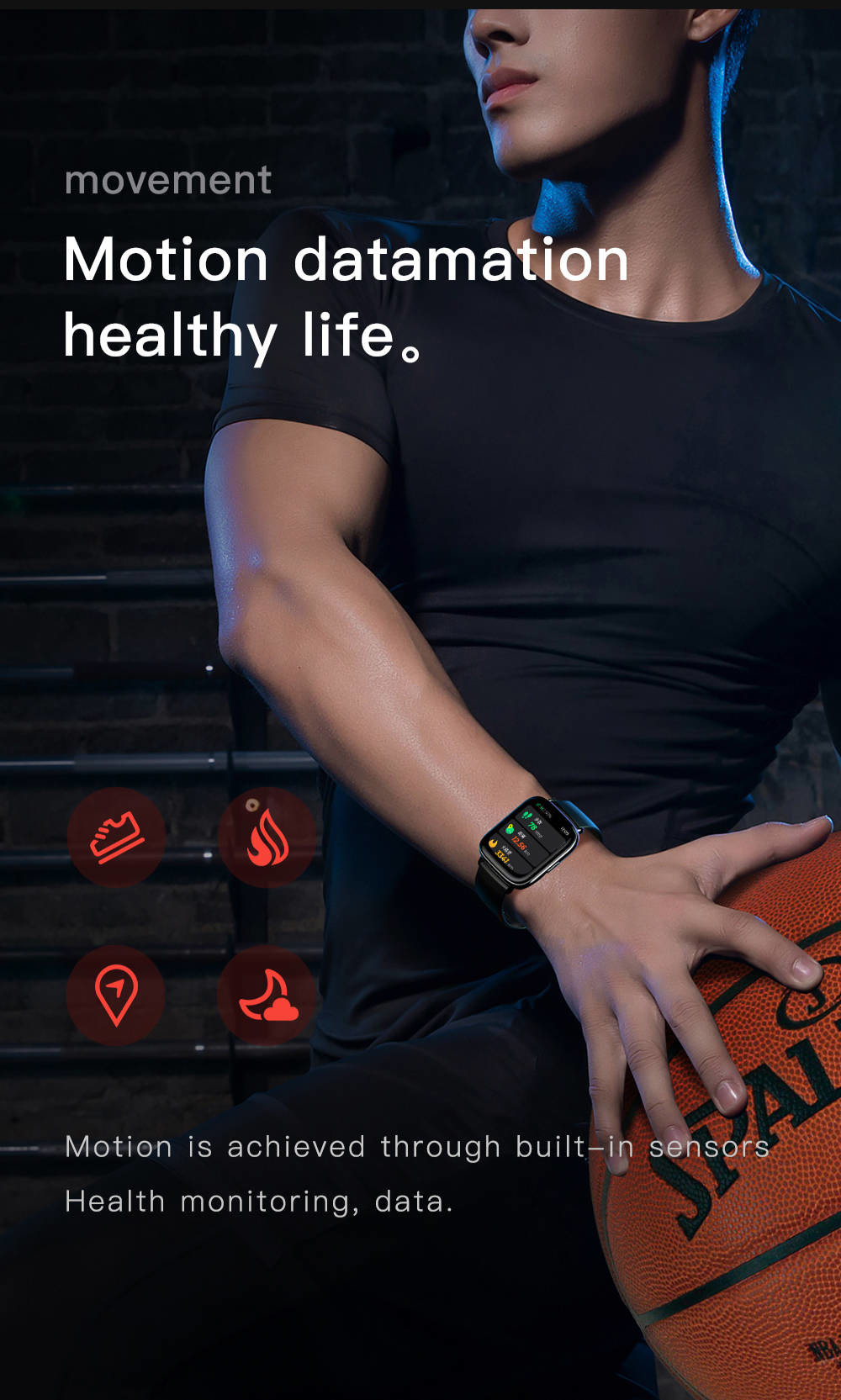 Fitness Smart Watch Temperature Monitoring RTL8762C PPG Distance Sport Sharing
