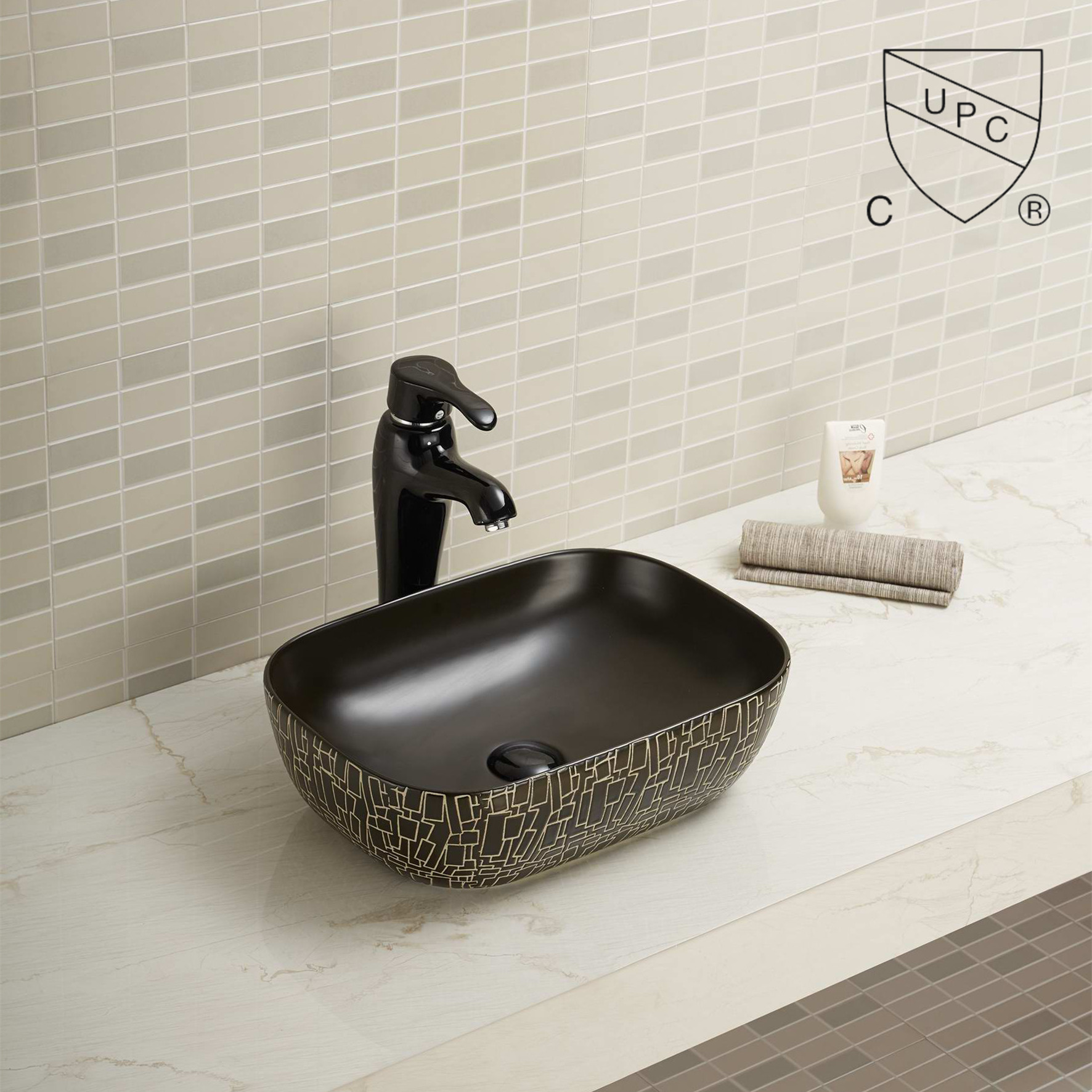 Good Straightness Counter Top Bathroom Sink Durable Not Deformed Basin Hand Wash