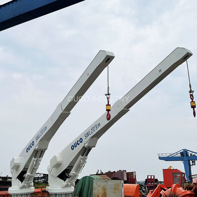 2T 5M CCS Certified Telescoping Boom Crane Yacht Pedestal Jib