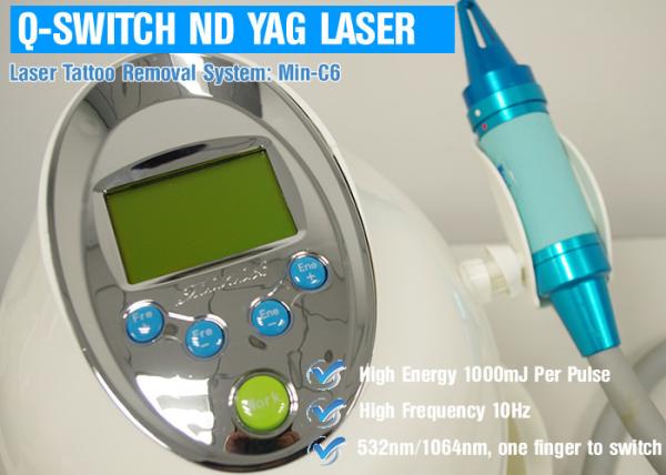 1064nm ND YAG Laser Machine Q Switched , Tattoo Laser Removal Equipment