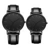 Buy cheap Matte Black Men Quartz Dress Watch With Black Genuine Leather Strap Band from wholesalers