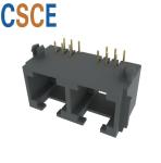PBT Black Housing RJ11 Modular Jack 1 X 2 Port Gold Plating Contact Mating Area