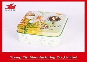 Soap Sud Packaging Rectangular Hinged Tin Containers With Artwork Printing