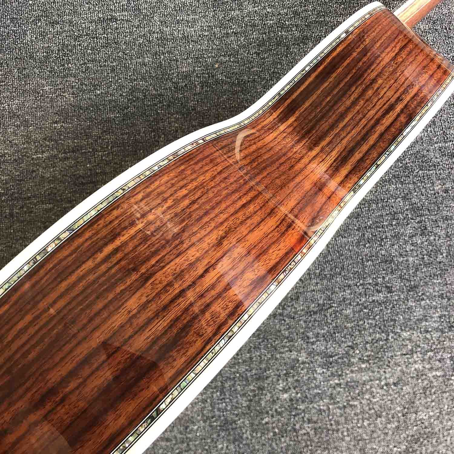 Custom 39 Inch OOO Body Solid Spruce Wood Top Abalone Binding Acoustic Guitar